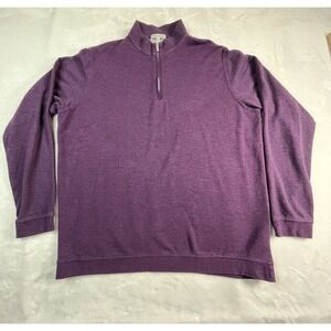 PETER MILLAR Mens L Pullover Quarter Zip Purple